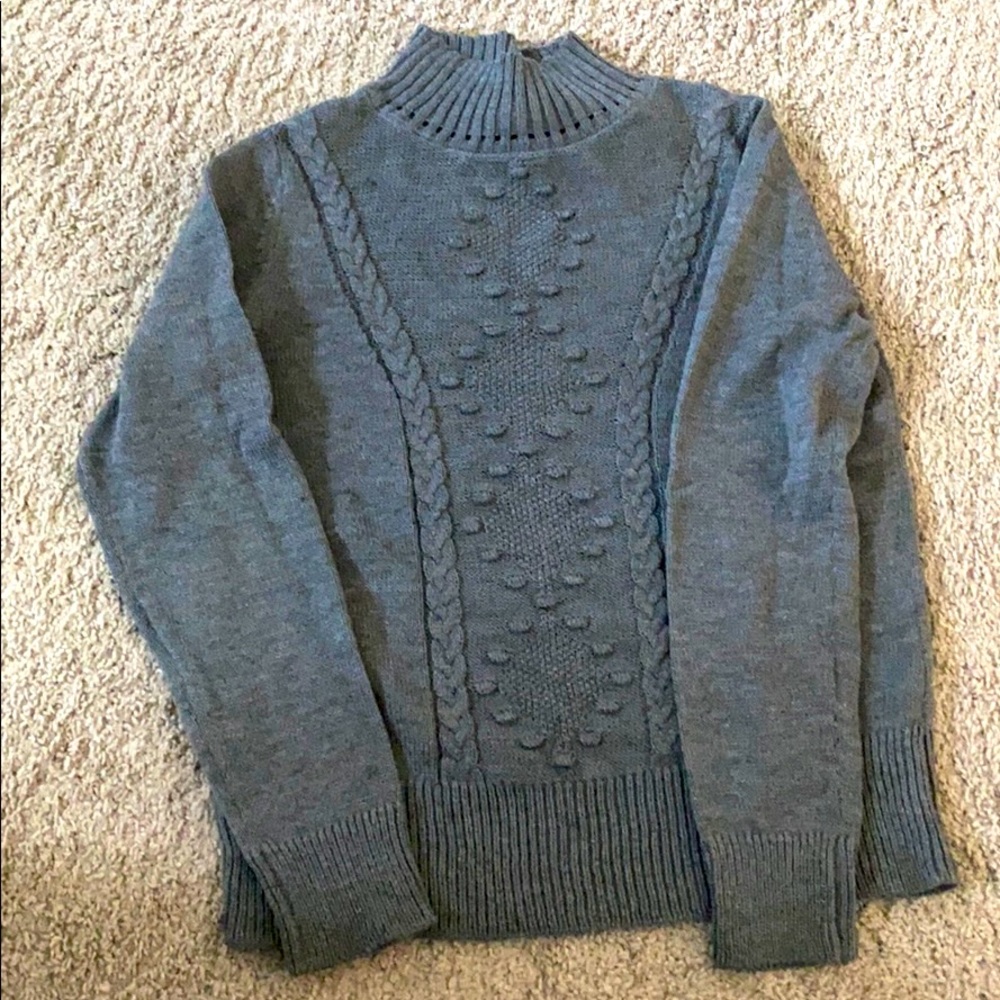 Loft Outlet mock neck grey sweater